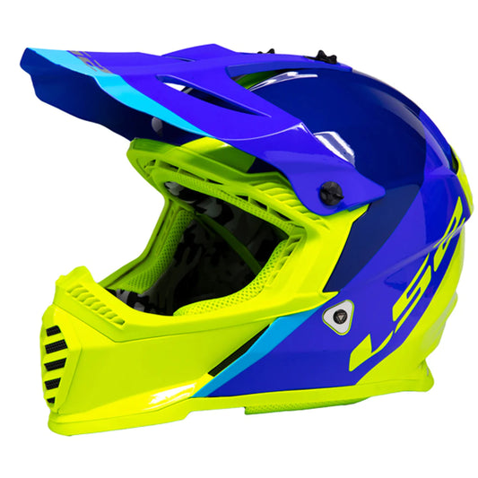 LS2 MX437 FAST EVO LAUNCH BLUE HI-VIS