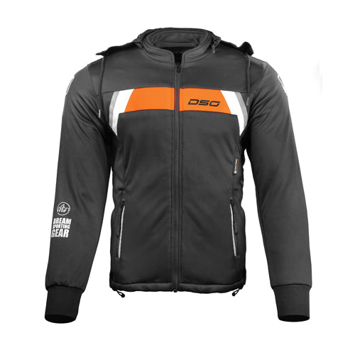 DSG Urban Rider Hoodie Jacket Black Red Fluo